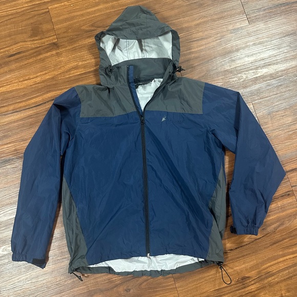 Frogg Toggs M/L Blue Gray Lightweight Hooded Rain Jacket Packable Outdoor Unisex - Picture 3 of 4
